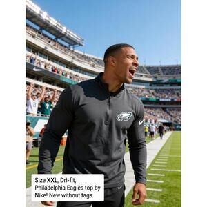 Nike Philadelphia Eagles Dri-Fit 1/4 Zip Pullover Top XXL